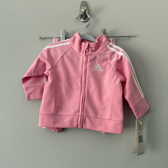 NWT Adidas Pink Baby Tracksuit Set - Picture 1 of 8